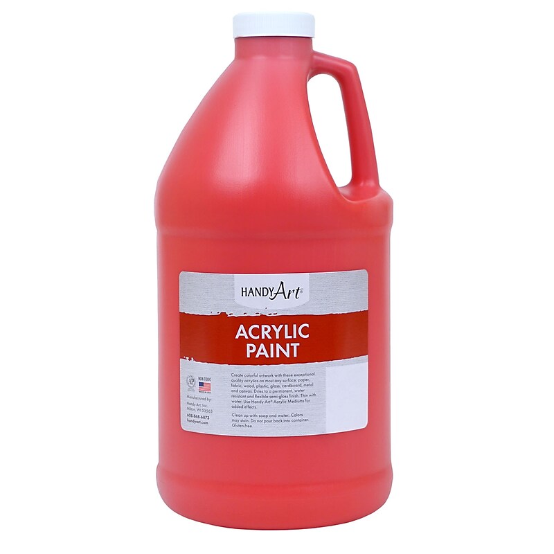 Handy Art Acrylic Paint Half Gallon, Vermilion (RPC102035) image 1
