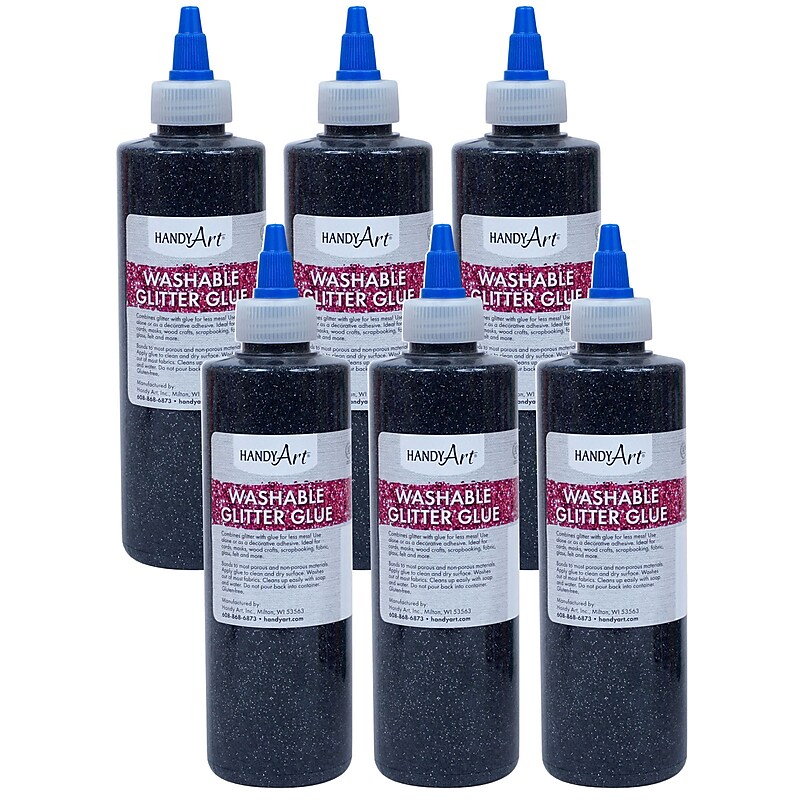 Handy Art Glitter Washable Glue, 8 oz., 6/Pack (RPC146055-6) image 1