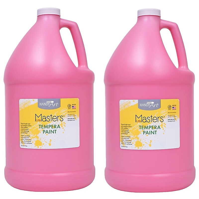 Handy Art Little Masters Tempera Paint, Gallon, Pink, Pack of 2 (RPC204722-2) image 1