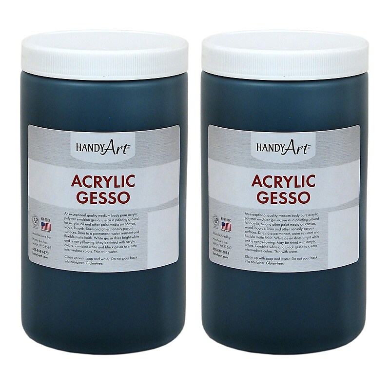 Handy Art® Acrylic Gesso, Black, 32 oz., Pack of 2 (RPC440103-2) image 1