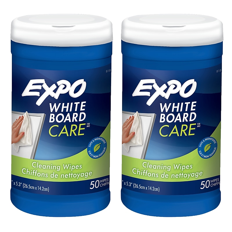 EXPO Dry Erase Board Cleaning Wet Wipes, 2/Pk (SAN81850-2) image 1