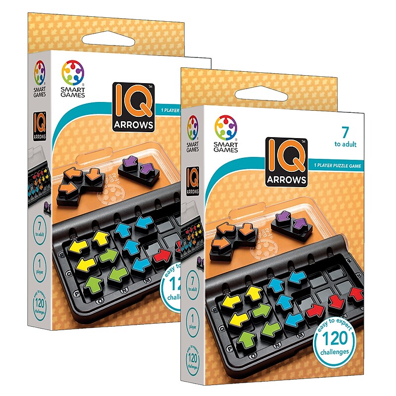 Smart Games IQ Arrows Puzzle Game, Pack of 2, STEM, Grade 4+ (SG-424US-2) image 1