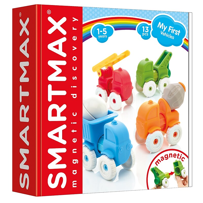 SmartMax Magnetic Discovery My First Vehicles, 13 Pieces, Assorted Colors, Ages 1-5 (SG-SMX226US) image 1