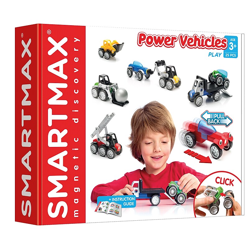SmartMax Magnetic Discovery Power Vehicles, 26 Pieces, Assorted Colors, Ages 3+ (SMX303US) image 1