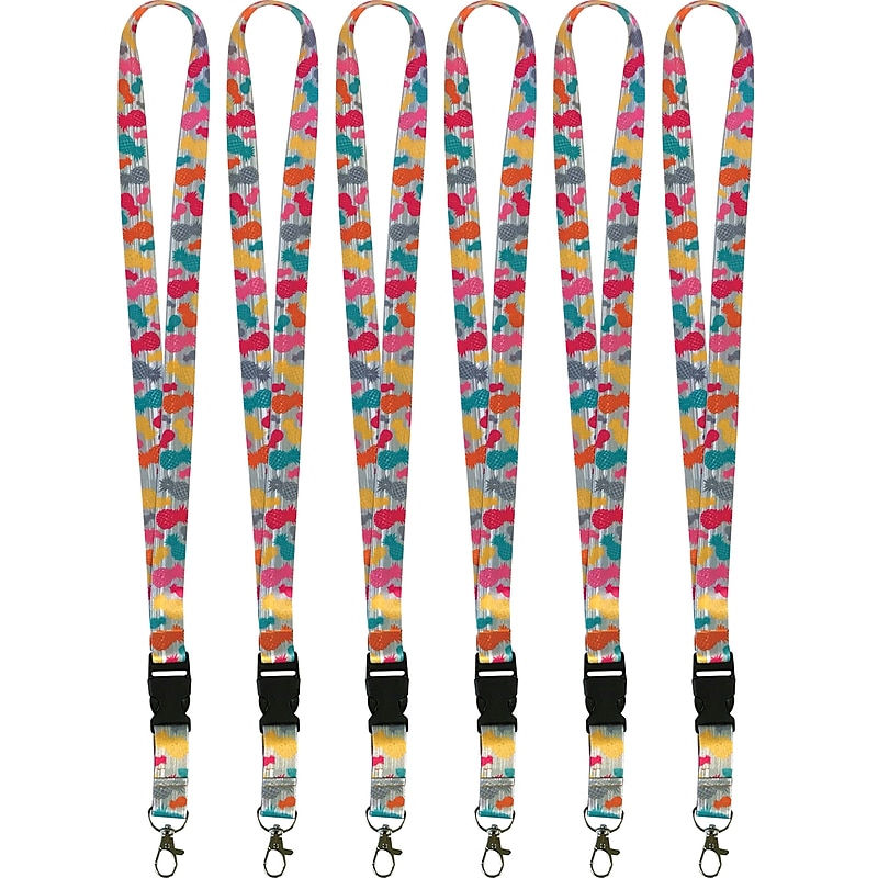 Teacher Created Resources Tropical Punch Pineapples Lanyard, 21.75" x 0.75", Pack of 6 (TCR20353-6) image 1