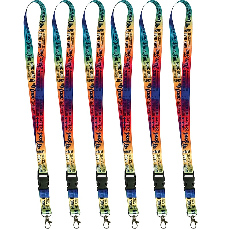 Teacher Created Resources Positive Saying Watercolor Lanyard, 21.75" x 0.75", Pack of 6 (TCR20355-6) image 1