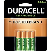 Duracell Rechargeable AAA NiMH Batteries, 4/Pack (DX2400B4N001)