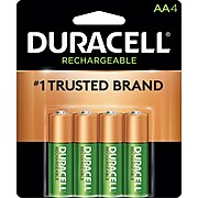 Duracell Rechargeable AA NiMH Batteries, 4/Pack (DX1500B4N001)