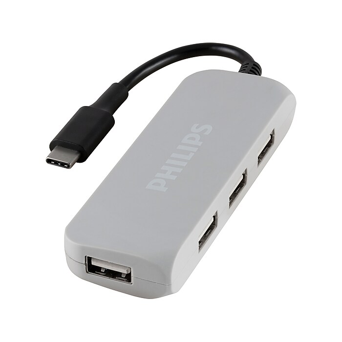 Philips 4-Port USB-C Hub, Cool Gray (DLK9320C/27) | Staples