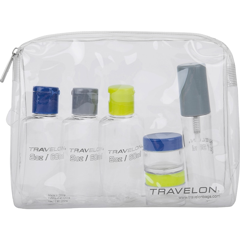 Travelon 7.5" Plastic Toiletry Bag Kit, Clear (02037-001) image 1