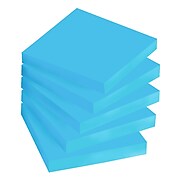 Post-it® Super Sticky Notes, 3" x 3", Electric Blue, 90 Sheets/Pad, 5 Pads/Pack (654-5SSBE)