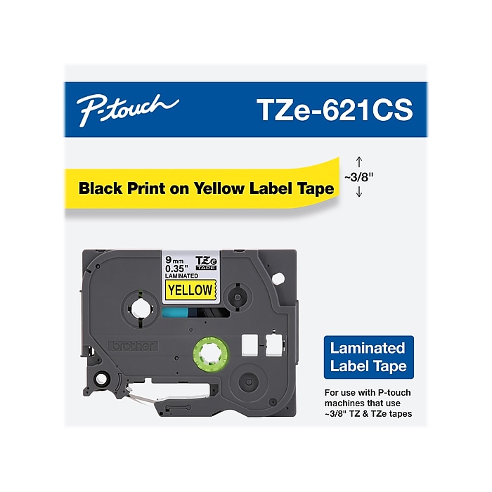 Brother P-touch TZe-621 Label Maker Tape, 0.35