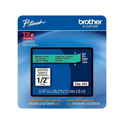 Brother Ptouch TZe731CS Laminated Label Maker Tape, 1/2" x 262/10