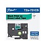Brother P-touch TZe-731CS Laminated Label Maker Tape, 1/2" x 26-2/10', Black on Green (TZe-731CS)~#|#~sp128162212_sc7