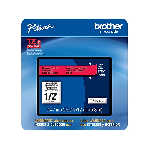 original vhbw© Label Tape 12mm S-R für BROTHER P-Touch TZ-431 TZE-431 