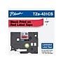 Brother P-touch TZe-431CS Laminated Label Maker Tape, 1/2" x 26-2/10', Black on Red (TZe-431CS)~#|#~sp128162329_sc7