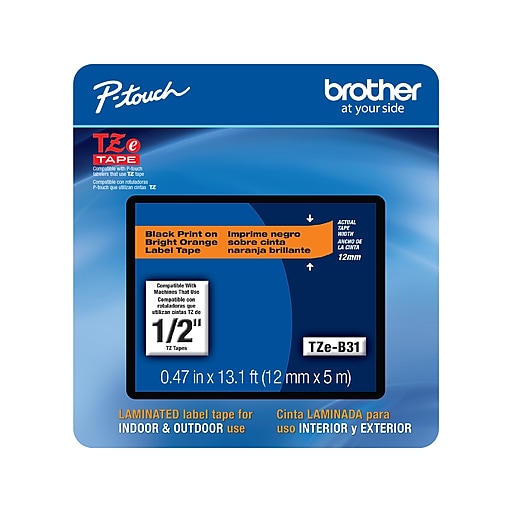 Details about   1PK Label TZe-B31 TZ-B31 Black on Fluorescent Orange 12MM For Brother PT-D200 