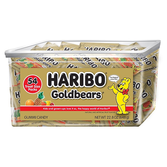 Haribo Goldbears Gummy Bears, Assorted Flavors, 22.8 oz., 54