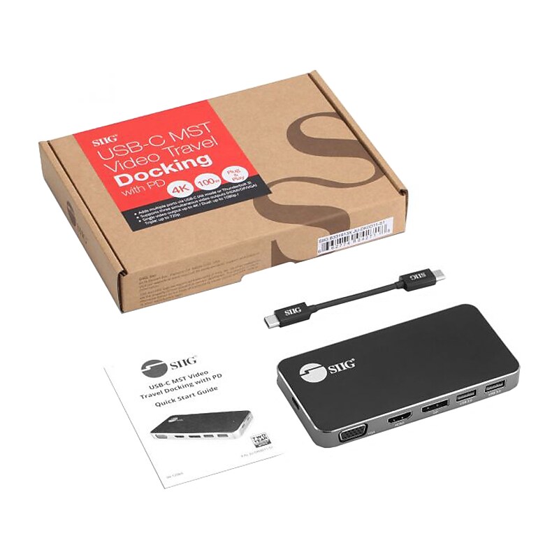 SIIG MST Video Travel Docking Station with PD, Windows (JU-DK0D11-S1) image 1