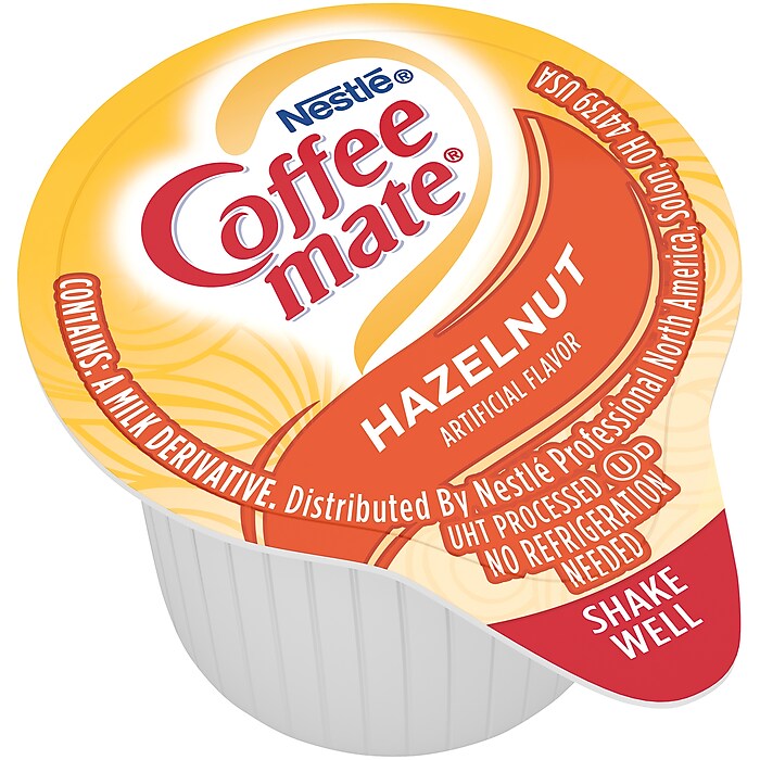 Coffee mate Hazelnut Liquid Creamer, 0.38 oz., 180/Carton