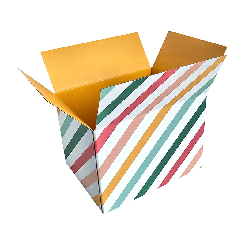 Happy Mail Shipping Box, Stripe, 8" x 6" x 6" (246461) image 1