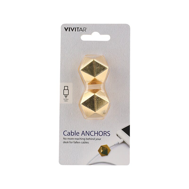 Vivitar Cable Anchor, Gold, 2/Pack (QUB2100WH2PKN) image 1