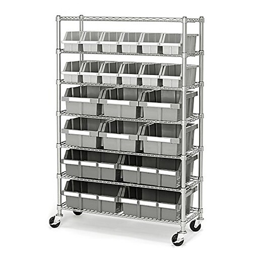 Seville Classics Commercial 7Tier NSF 22 Bin Rack Shelving (SHE16511BX