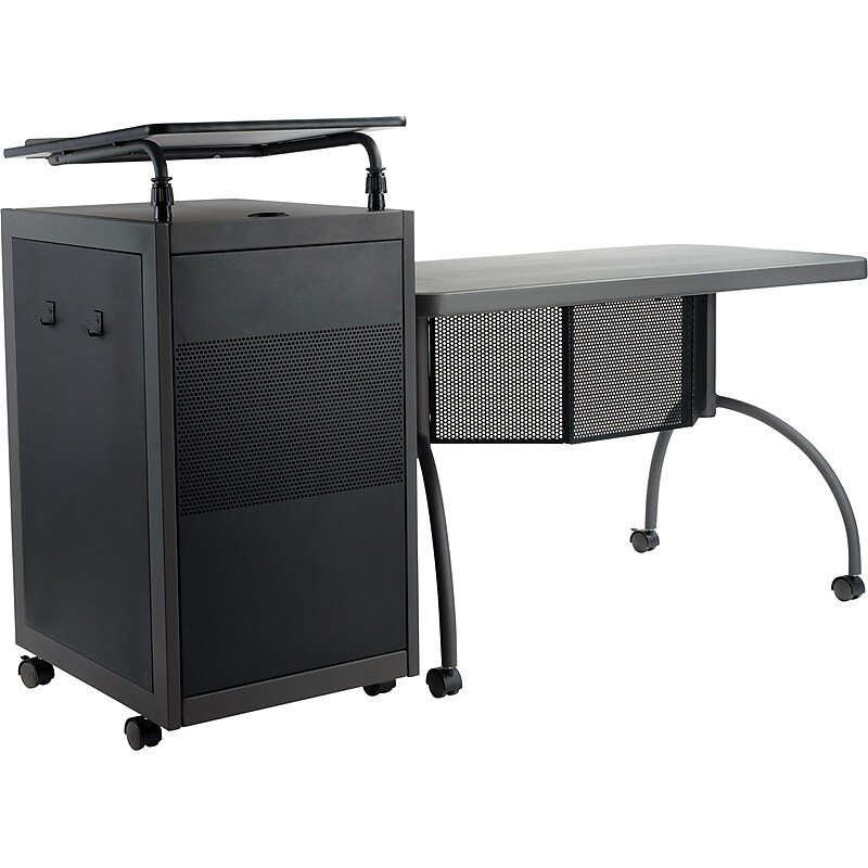 Oklahoma Sound WorkPod Teacher's Desk and Lectern Kit, Charcoal Slate and Black (TWP) image 1