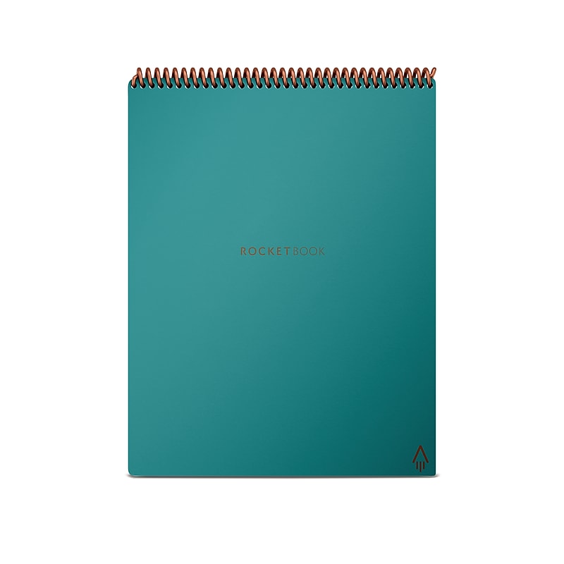 Rocketbook Flip Reusable Smart Notepad, 8.5" x 11", Lined & Dot Grid Ruled, 32 Sheets, Teal (FLP-L-RC-CCE) image 1