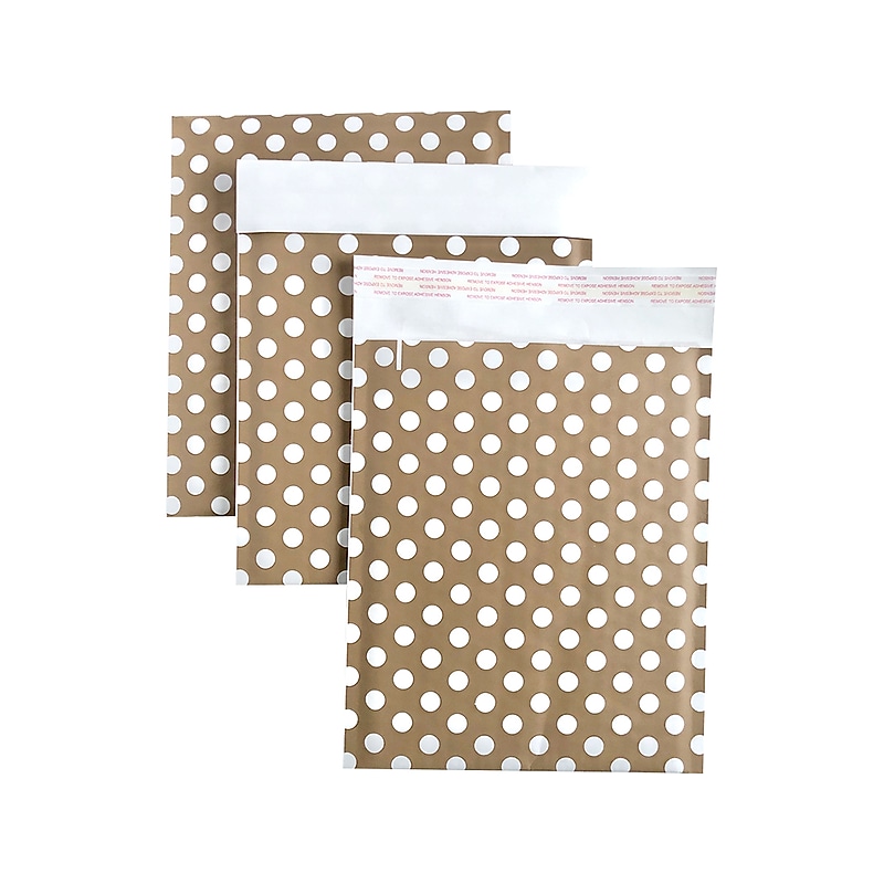 8.5" x 11" Self-Sealing Padded Bubble Mailer, White/Brown, 3/Pack (246455) image 1