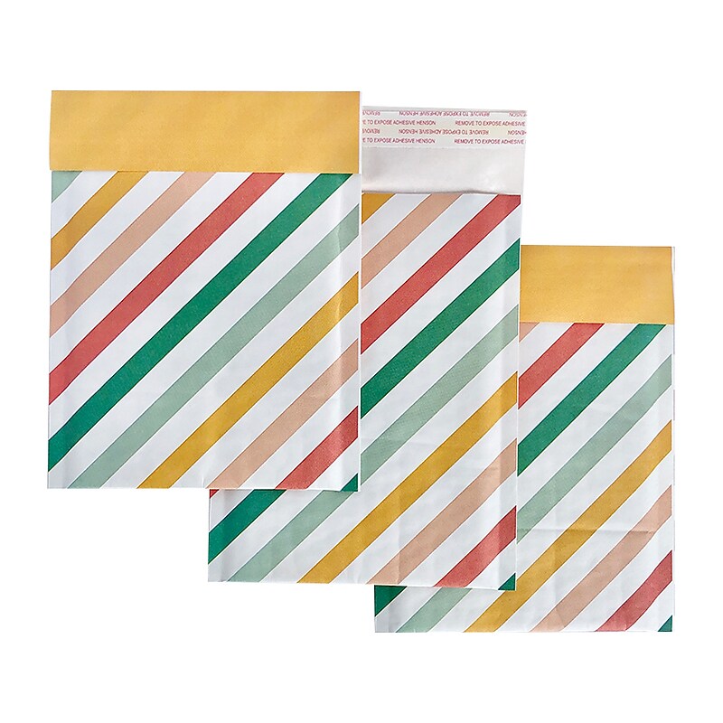 6" x 9" Self-Sealing Padded Bubble Mailer, Multicolor, 3/Pack (246453) image 1