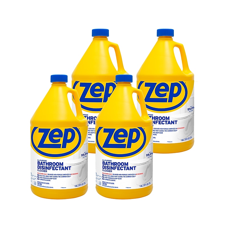 ZEP Disinfecting Bathroom Disinfectant Cleaner, 1 Gal., 4/Pack (ZUAPBD128) image 1