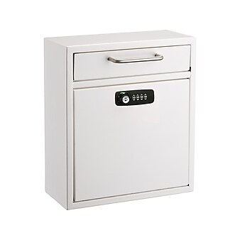 AdirOffice Medium Wall Mounted Drop Box, White (631-05-WHI-KC)