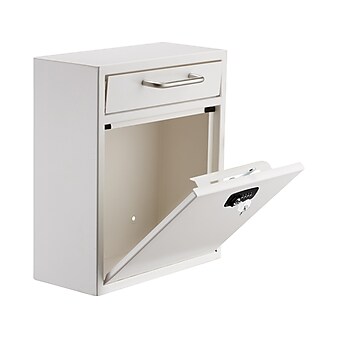 AdirOffice Medium Wall Mounted Drop Box, White (631-05-WHI-KC)