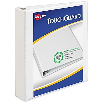 Avery TouchGuard Protection Heavy Duty 1 1/2" 3-Ring View Binder, White (17142)