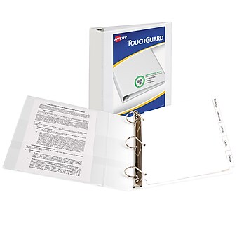 Avery TouchGuard Protection Heavy Duty 2" 3-Ring View Binder, White (17143)