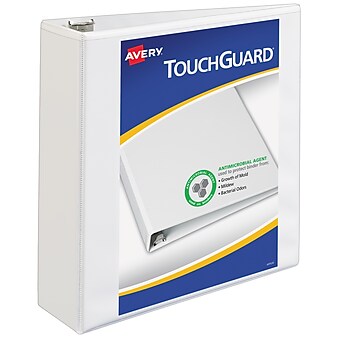 Avery TouchGuard Protection Heavy Duty 3" 3-Ring View Binder, White (17144)