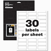 Avery PermaTrack Laser Asset Tags, 3/4" x 2", White, 30 Labels/Sheet, 8 Sheets/Pack (61526)