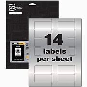 Avery PermaTrack Metallic Laser Asset Tags, 1-1/4" x 2-3/4", Silver, 14 Labels/Sheet, 8 Sheets/Pack (61528)