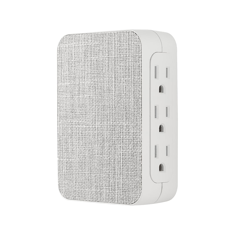 Cordinate 5-Outlet 2-USB Port Surge Protector, Light Gray (58240) image 1