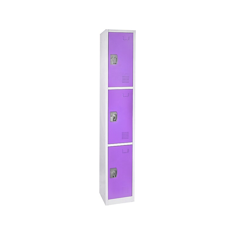 AdirOffice 72'' 3-Tier Purple Storage Locker (629-203-PUR) image 1