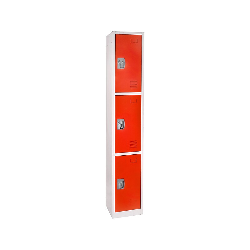 AdirOffice 72'' 3-Tier Red Storage Locker (629-203-RED) image 1
