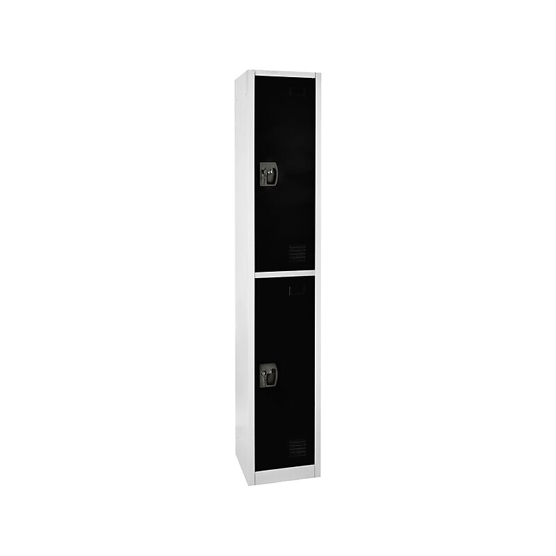 AdirOffice 72'' 2-Tier Black Storage Locker (629-202-BLK) image 1