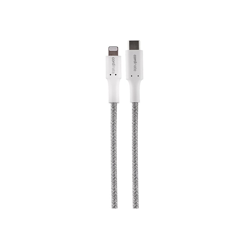 Cordinate Lightning USB Cable for iPhone/iPad/iPod Touch, Gray Heather (58648) image 1