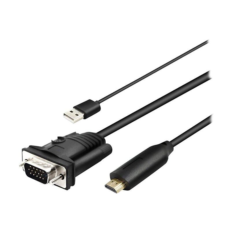 4XEM 10' USB A to SVGA Cable, Black (4XHDMIVGA10FTU) image 1