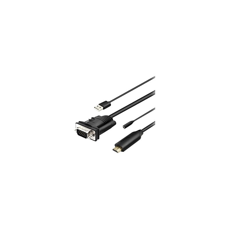 4XEM 10' HDMI to 3.5mm Cable, Black (4XVGAHDMIUAP10) image 1