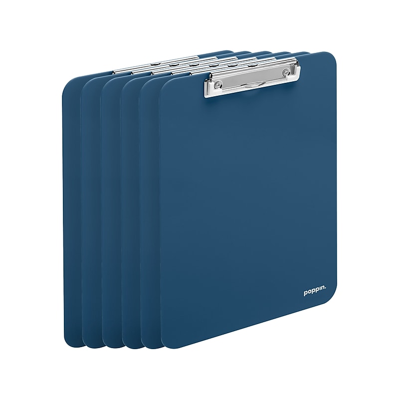 Poppin ABS Plastic Clipboard, Letter Size, Blue, 6/Pack (108686) image 1