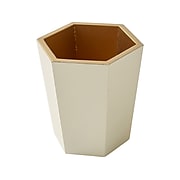 Martha Stewart 1-Compartment MDF Pen Cup, Ivory/Gold (MS103G)