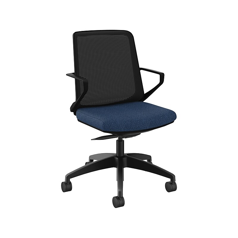 HON Cliq Polyester Swivel Task Chair, Black/Apex Navy (HONCLQIMAPX13T) image 1