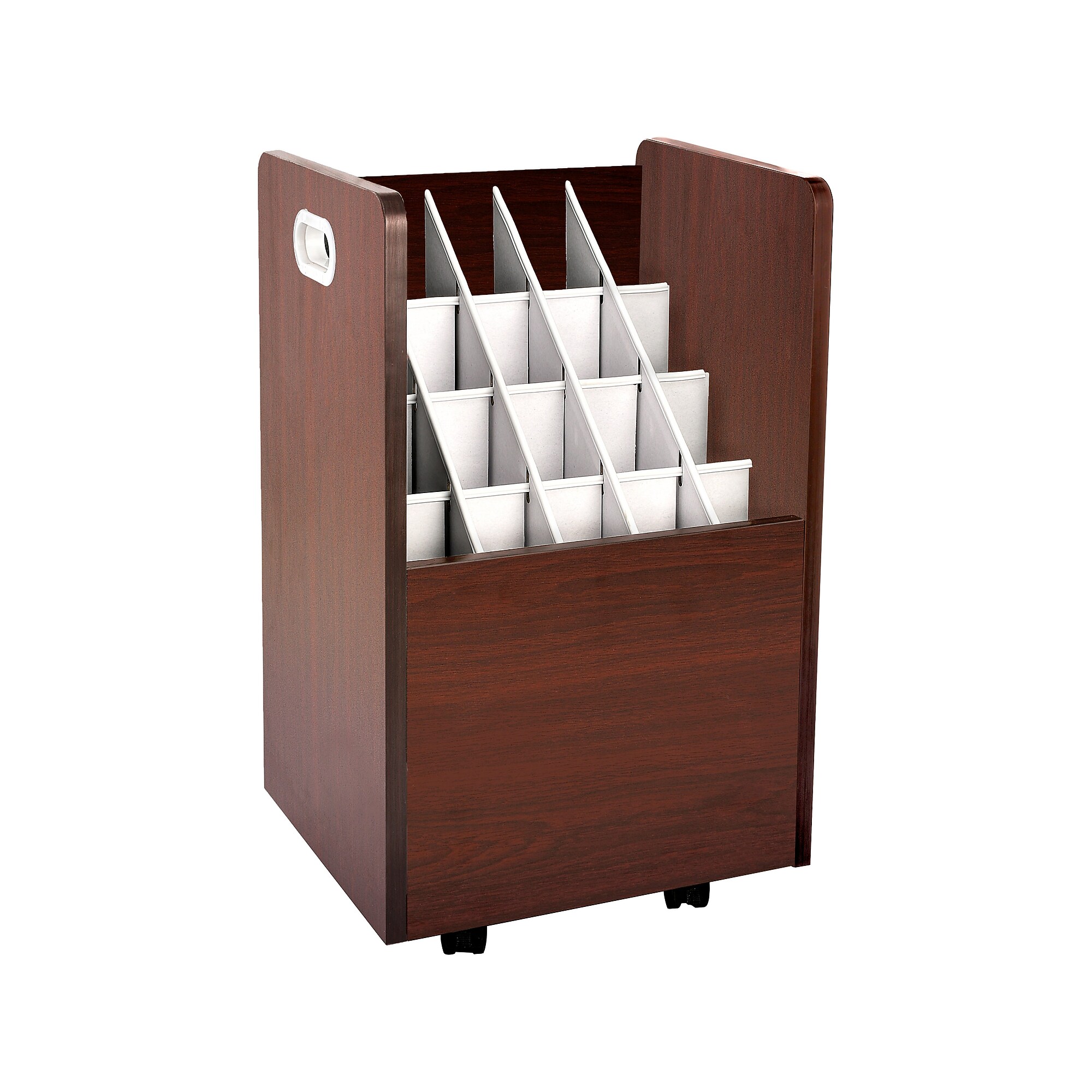 AdirOffice 20-Slot Mobile Roll File, 24.75″H x 15.25″W x 13.25″D, Mahogany (624-MA) Sansujyuku sansujyuku.com